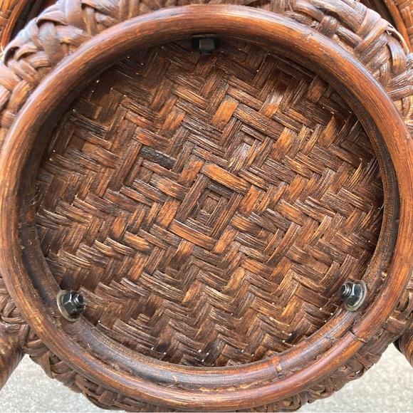 Rattan Pedestal Side Table - Picture 7 of 11